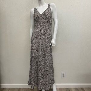 Olivaceous Black and White Floral Maxi Dress